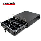 Black Stainless Steel Cash Register Drawer 8 Coin Slot Single Cheque Mouth